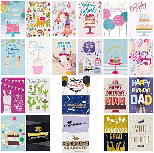 100 All Occasion Greeting Cards with Organizer Box