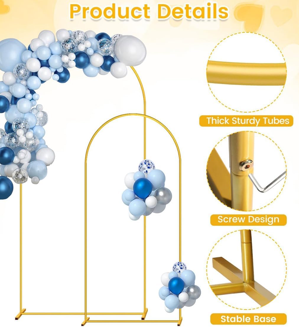 Liacere Gold Wedding Arch Stand Set of 2 72FT 6FT