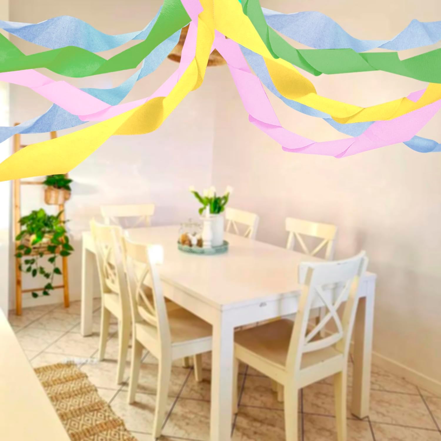 PheiLa 4 Roll Crepe Paper Streamers for Easter Decorations