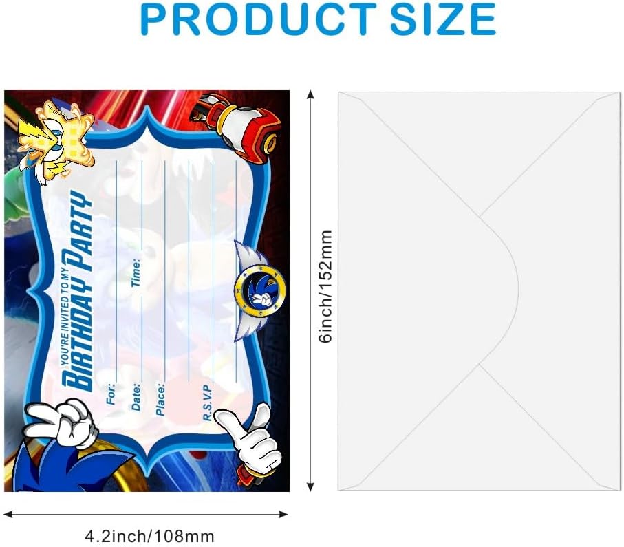 16 Pack Birthday Invitation Cards with Envelopes