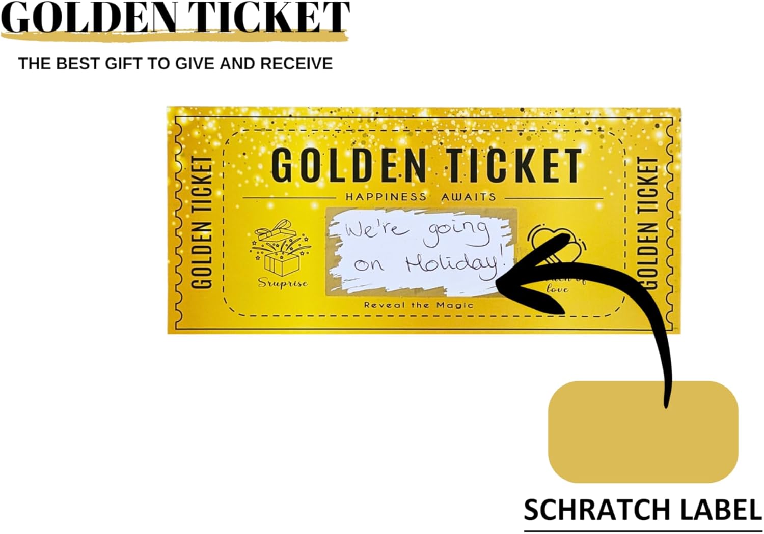 Golden Ticket Scratch Card Personalized Gift Set