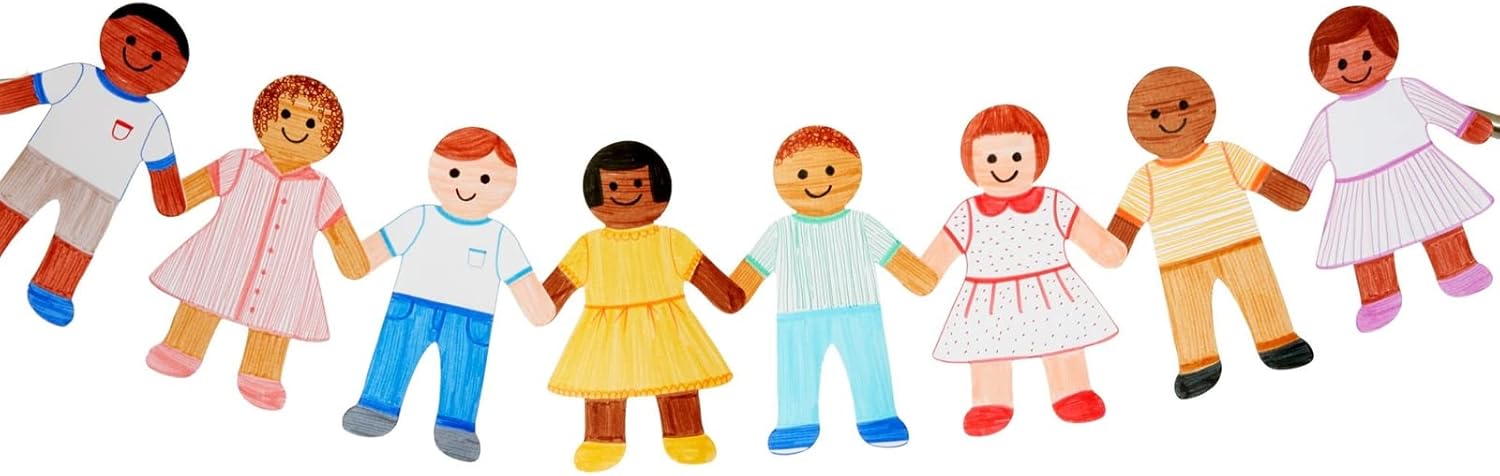 48-Pack Boys and Girls Blank Paper Cutouts for Crafts