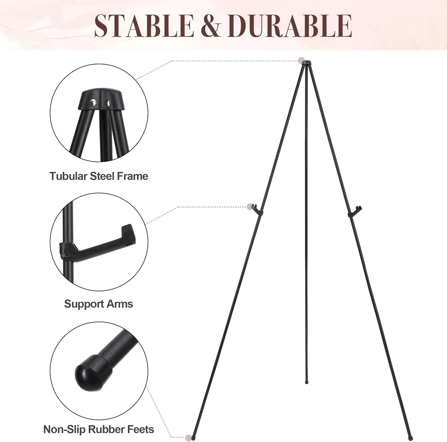 DDEAT 2 Pack Black Art Easel Stand for Wedding Signs and Posters