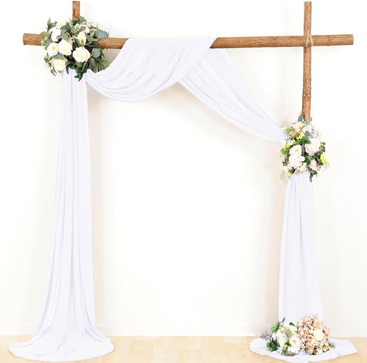 LINXTAR White Wedding Arch Draping Fabric 30 x 18FT Chiffon