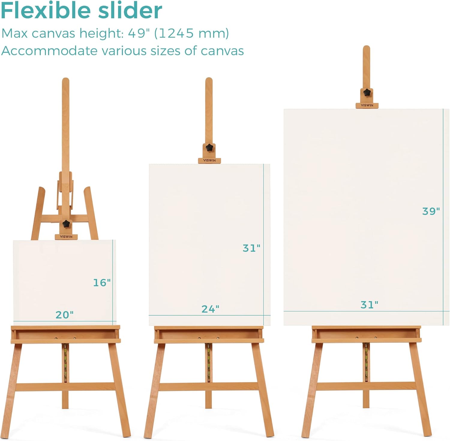 VISWIN Inclinable A-Frame Easel for Painting and Display