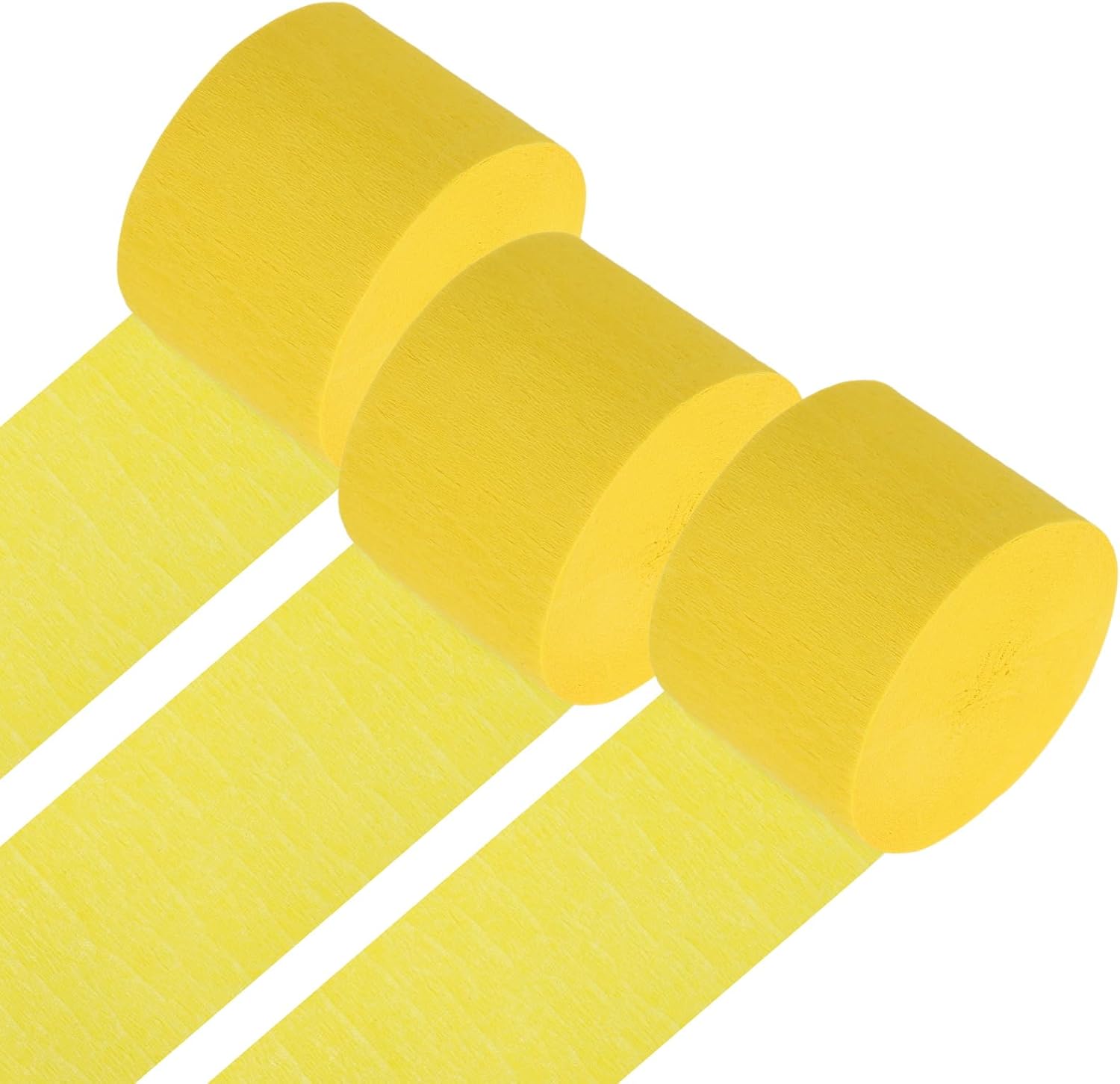 PATIKIL Yellow Crepe Paper Streamers 3 Rolls