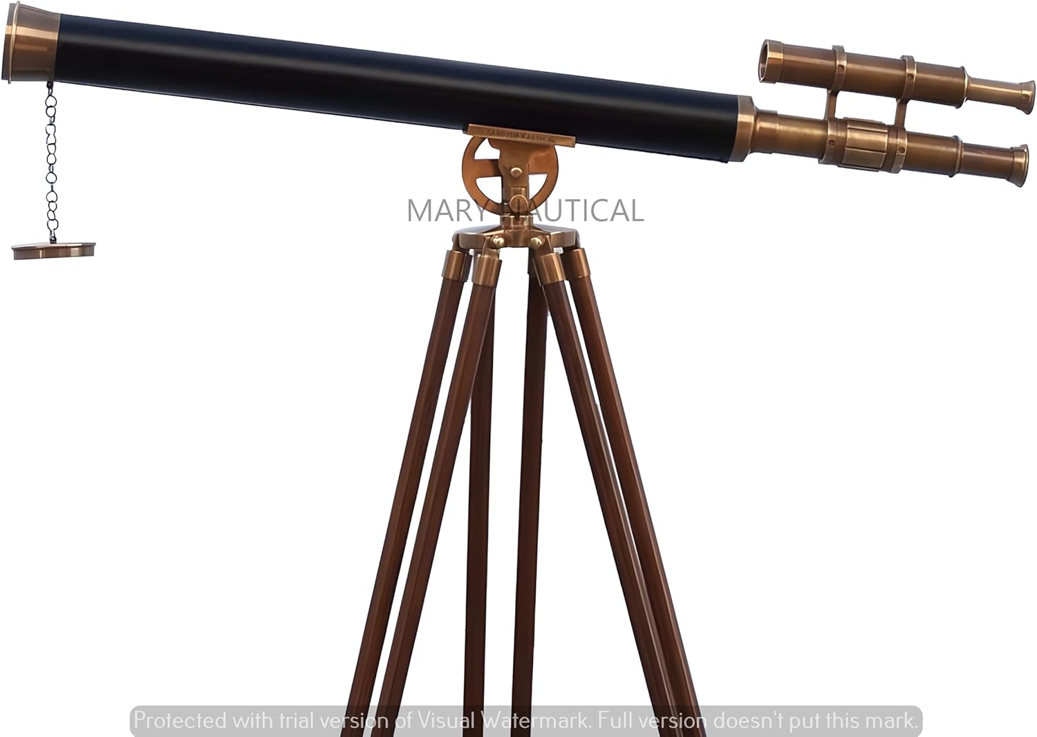 Mary Nautical US Navy Griffith Antique Telescope Adjustable Wooden Stand