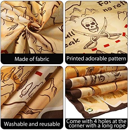 Blulu Halloween Pirate Treasure Map Backdrop