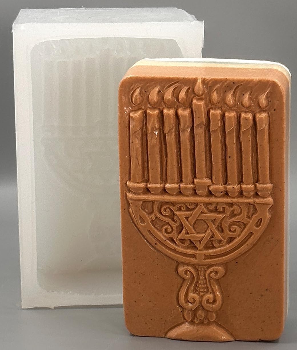Menorah Candle Silicone Mold 5oz