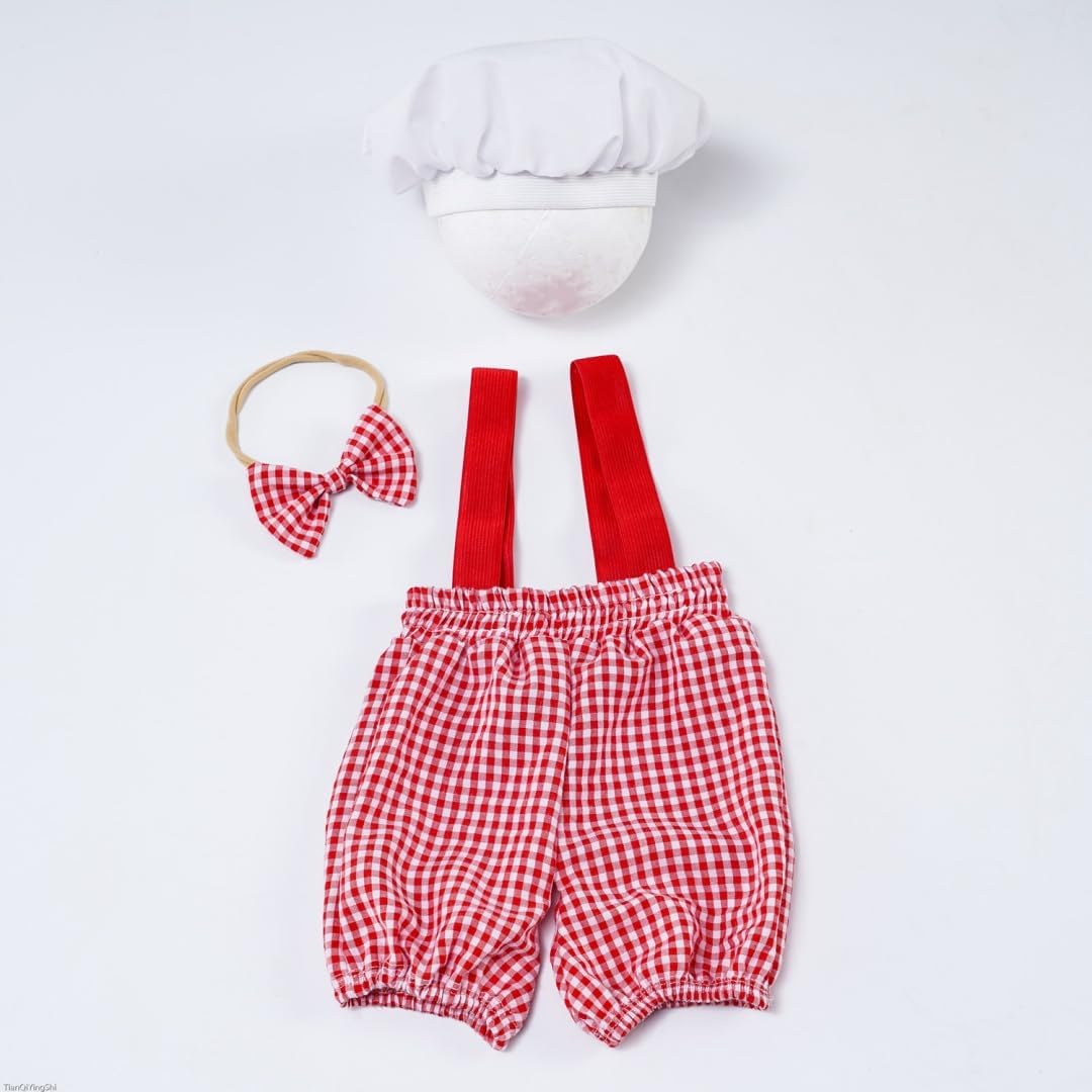 Newborn Baby Chef Costume Set for Photoshoots
