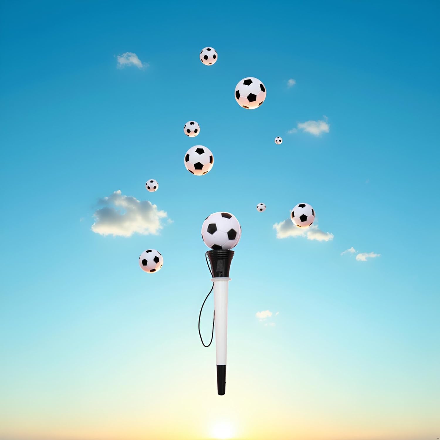 Black and White Bounce Football Pens for Fun and Writing
