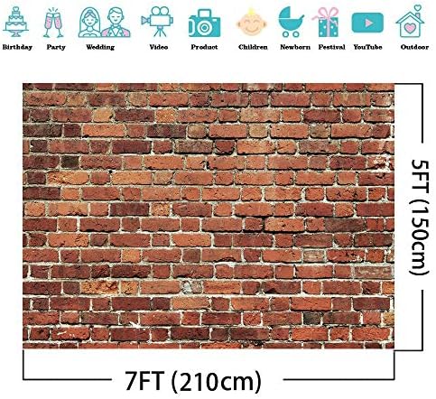 AIIKES 7x5ft Red Brick Wall Backdrop