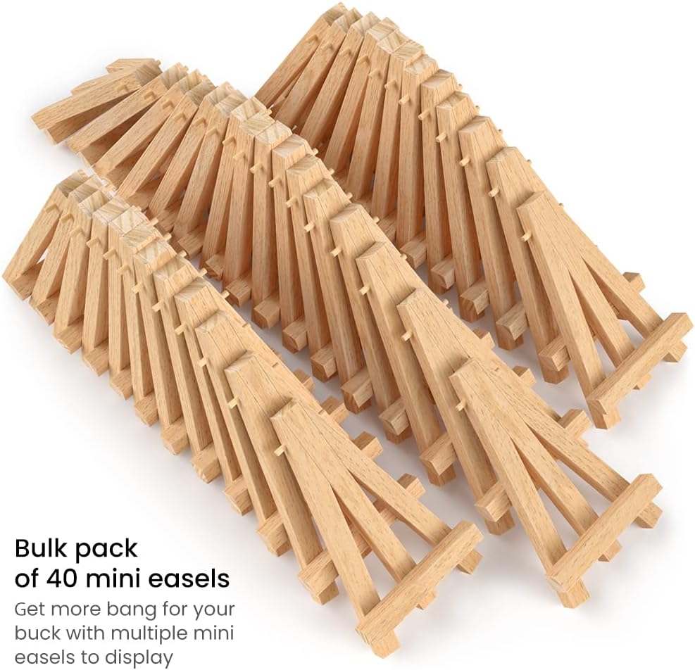 ARTEZA 5 Inch Mini Display Wood Easel Pack of 40