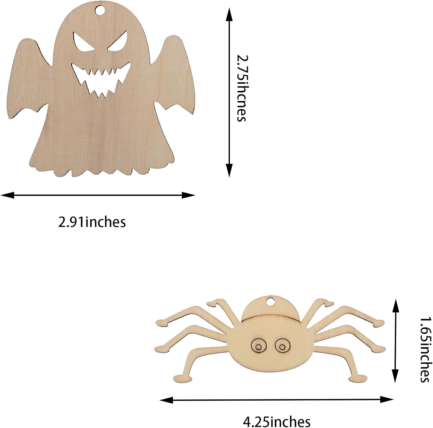 60PCS Unfinished Wooden Cutouts for Kids DIY
