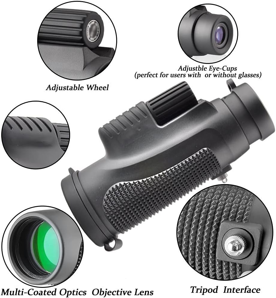 12X50 HD High Power Monocular Telescope for Outdoor Use