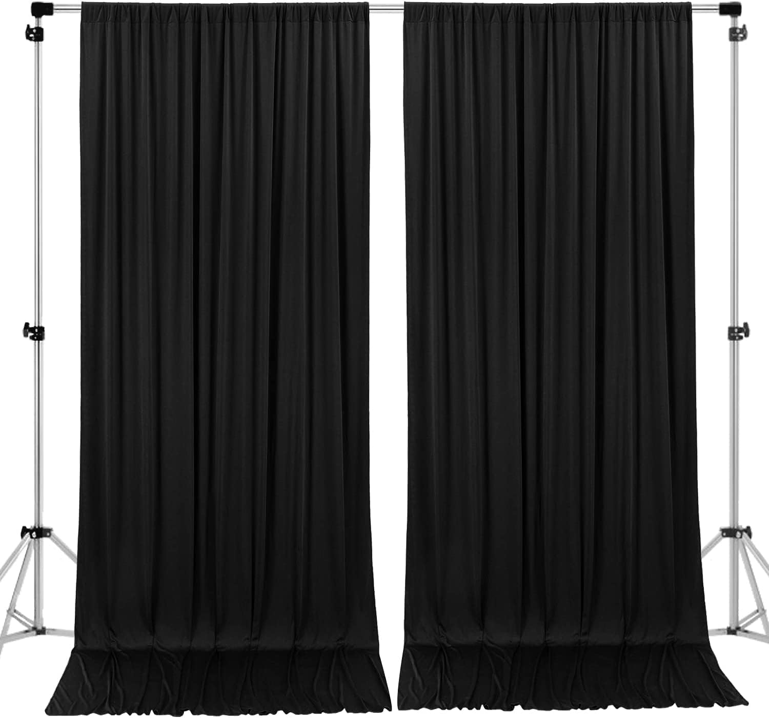 AK TRADING CO 10ft x 10ft IFR Polyester Backdrop Drapes Black