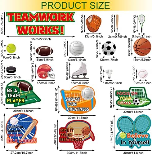 Thenshop Sports Teamwork Bulletin Board Set 72 Pcs