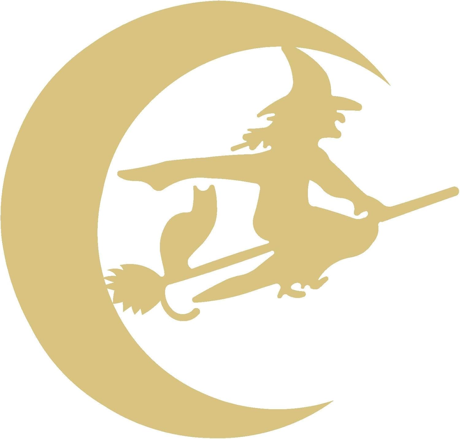 Witch Moon Cutout Unfinished Wood Halloween Decor
