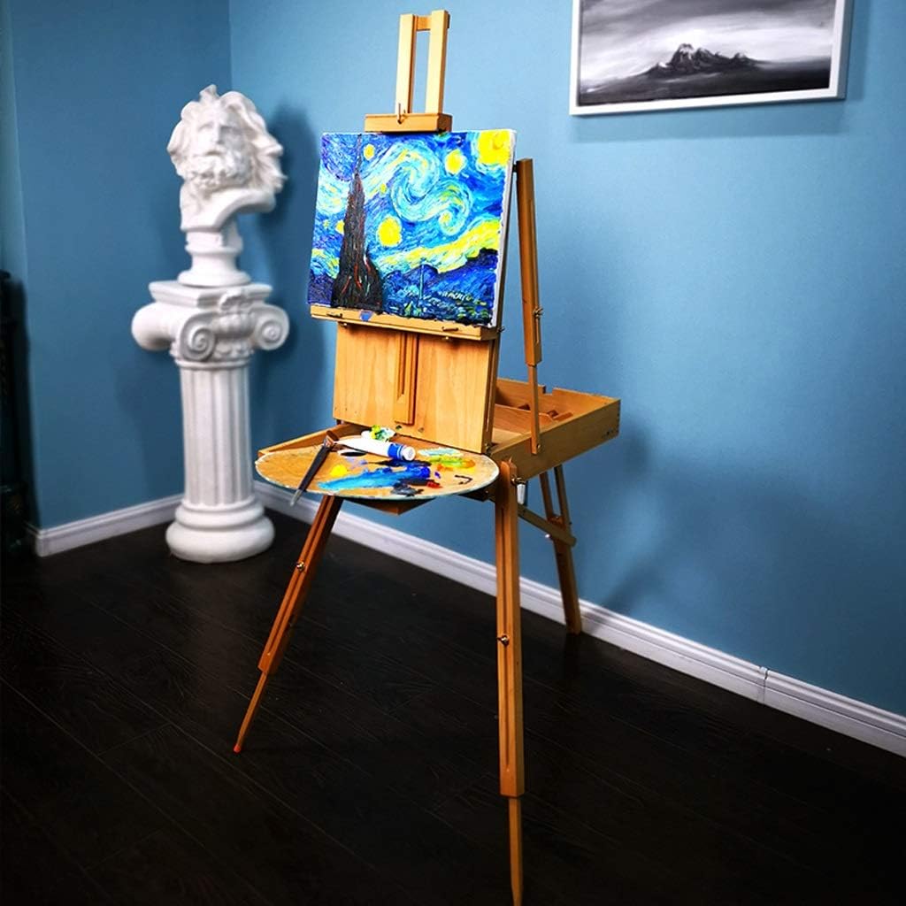 Collapsible Artist Easel with Drawer for Studio and Outdoor Use