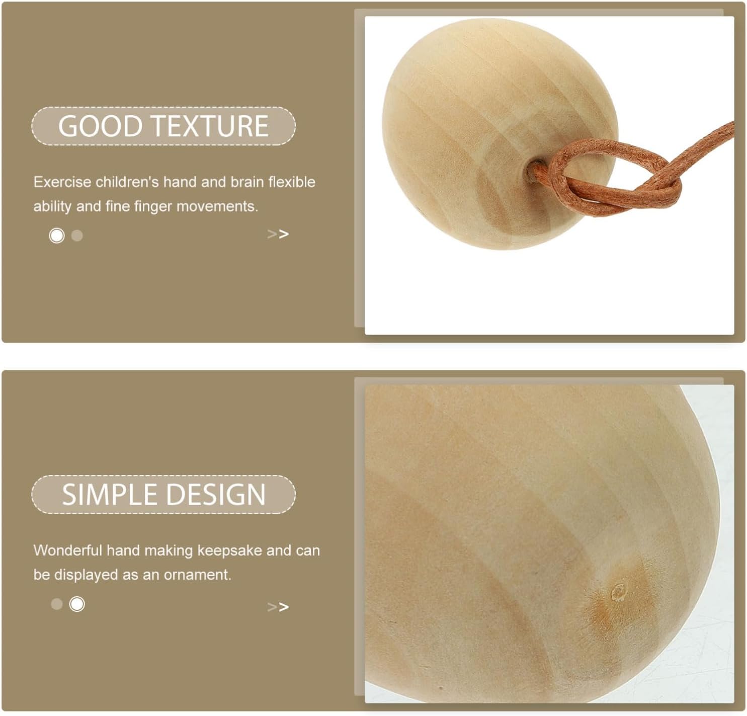 GLEAVI 4pcs Unpainted Wood Fruit Ornaments
