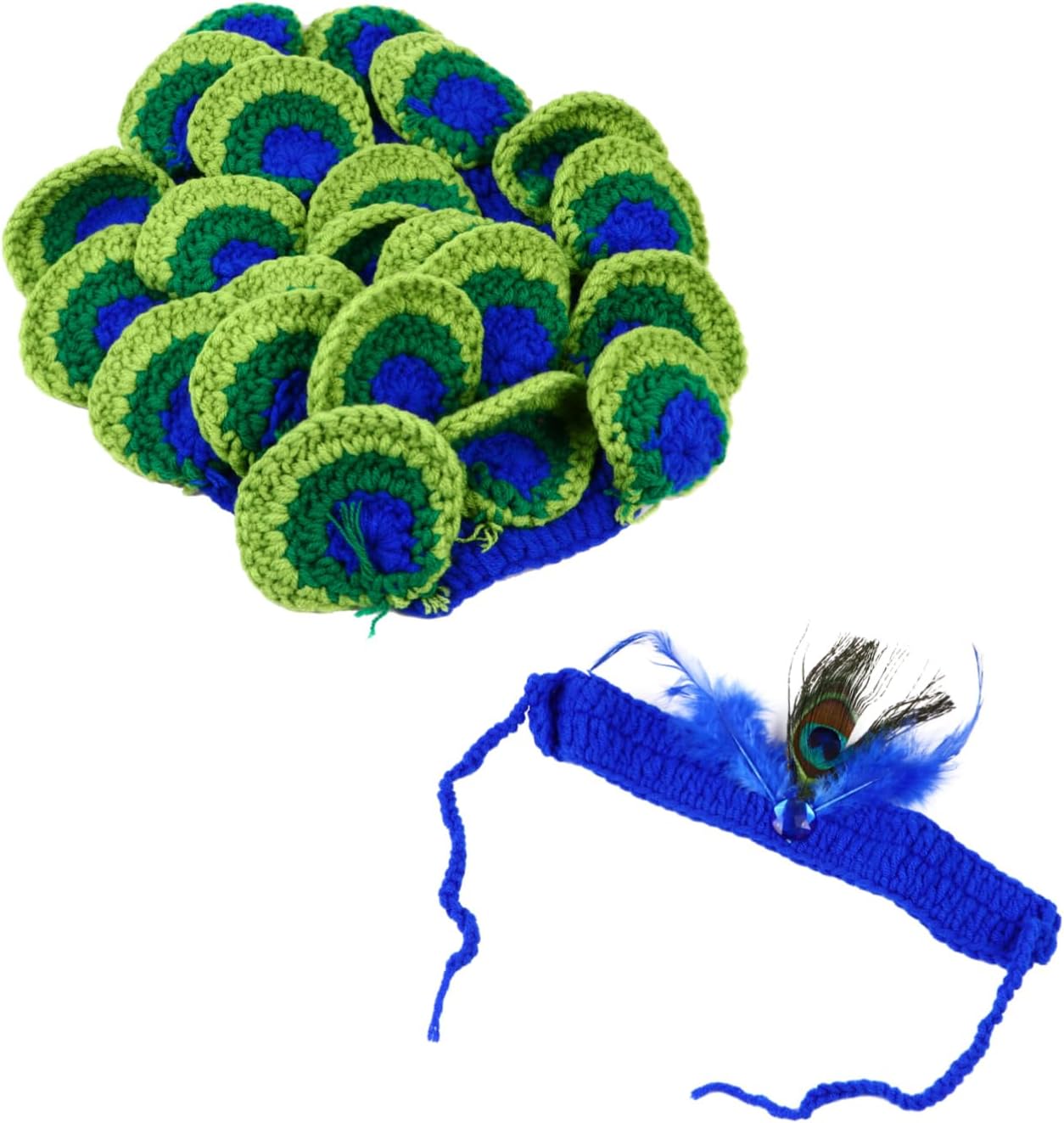 Beavorty Peacock Baby Photo Costume Set