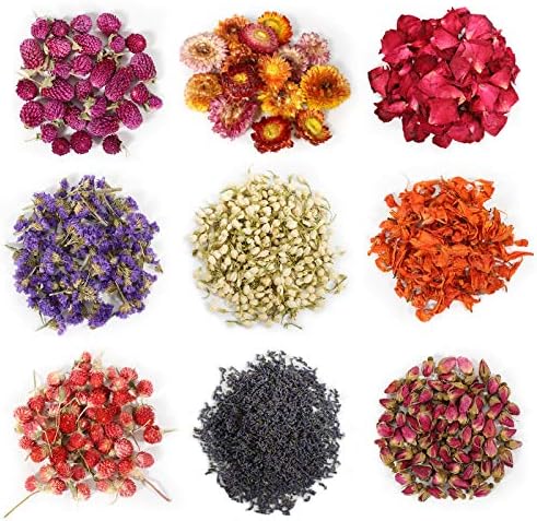 9 Bags Natural Dried Flowers Kit for Soap and Candle Making