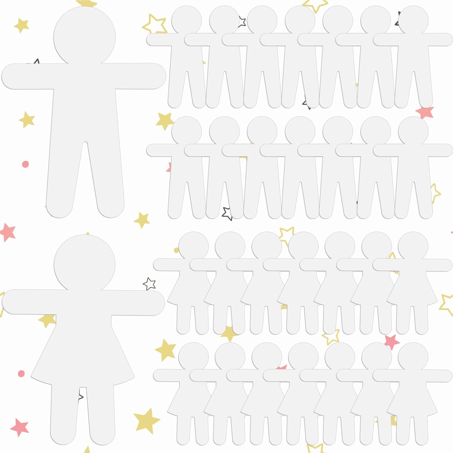 Fuutreo 108 Pcs White Paper Cutouts for Kids Crafts