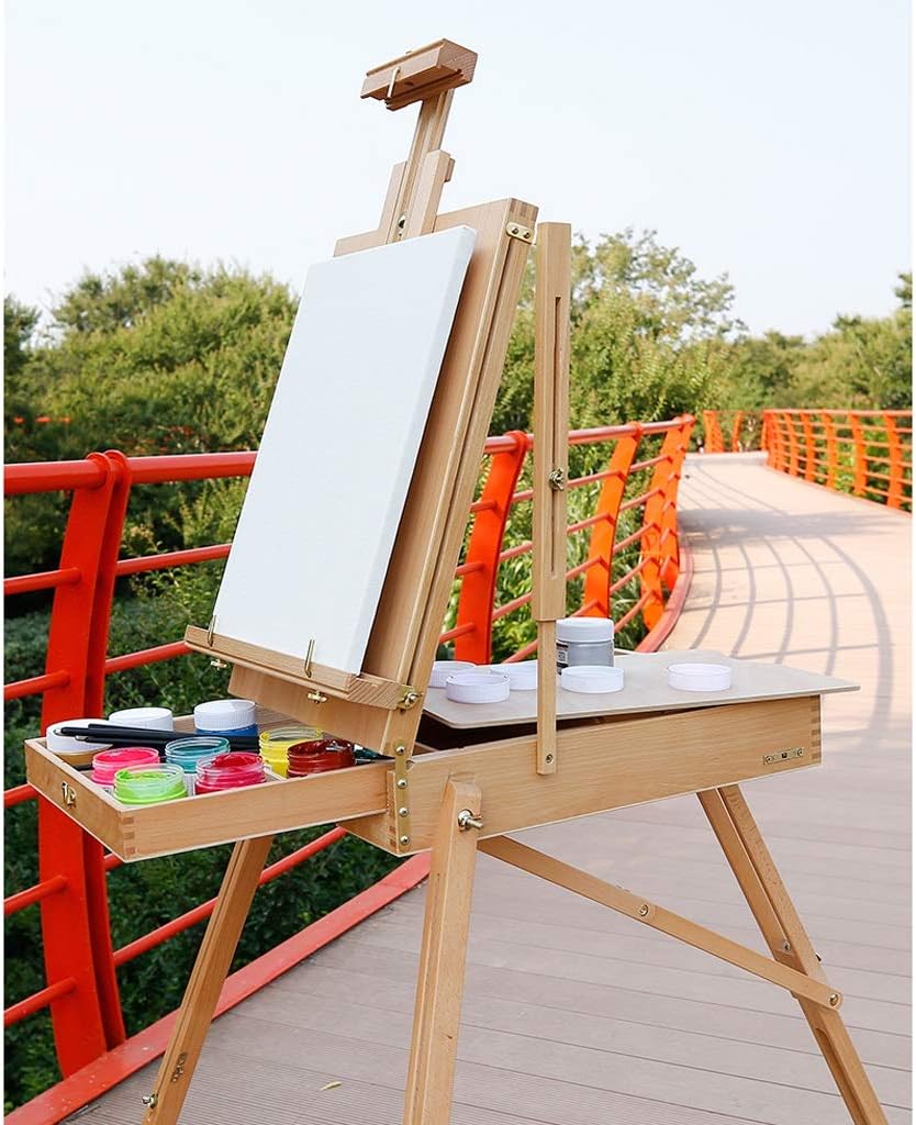Collapsible Artist Easel with Drawer for Studio and Outdoor Use