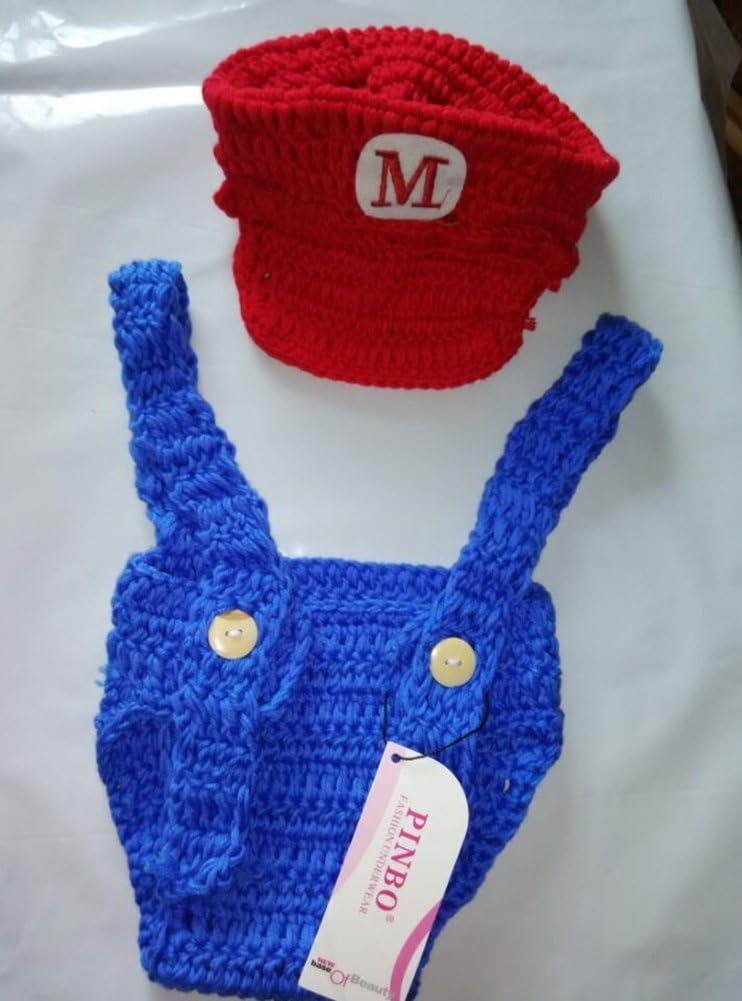 Pinbo Newborn Baby Photography Prop Crochet Hat Set