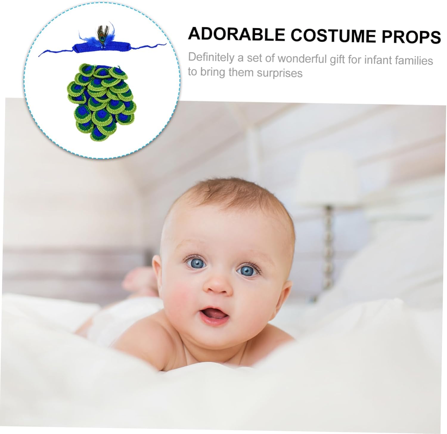 Beavorty Peacock Baby Photo Costume Set