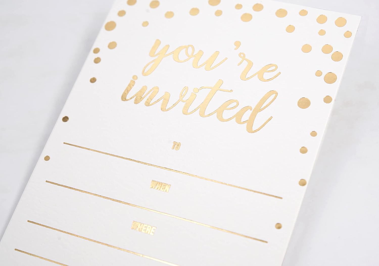 50 Pack Invitations with Gold Foil Youre Invited