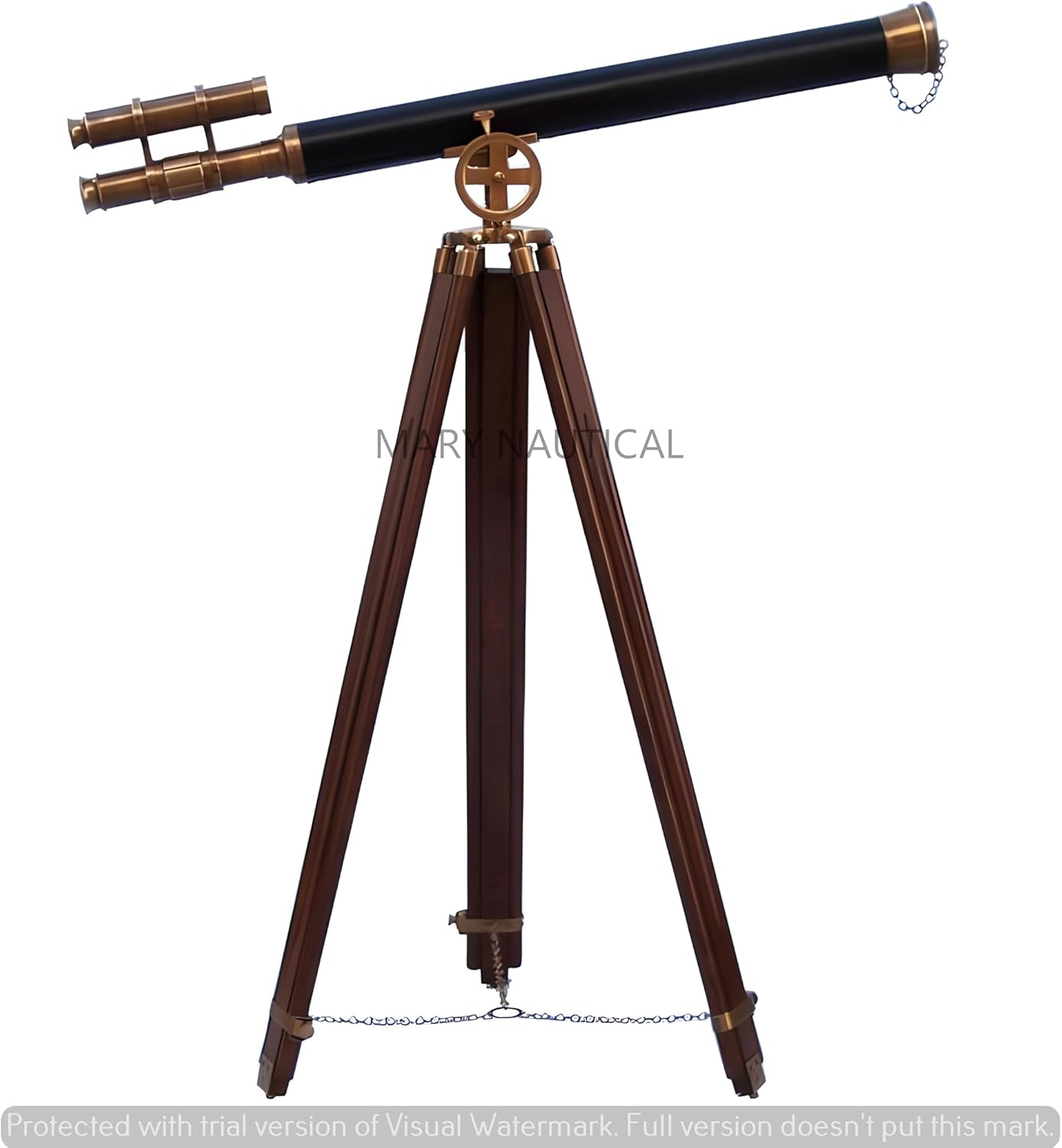 Mary Nautical US Navy Griffith Antique Telescope Adjustable Wooden Stand