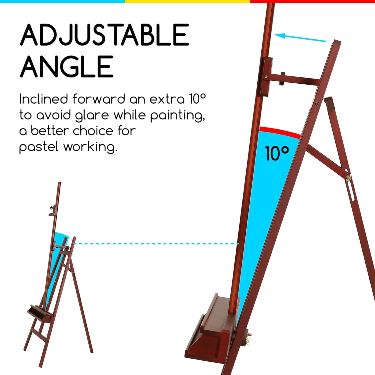 MEEDEN Walnut Large Adjustable Artist Easel
