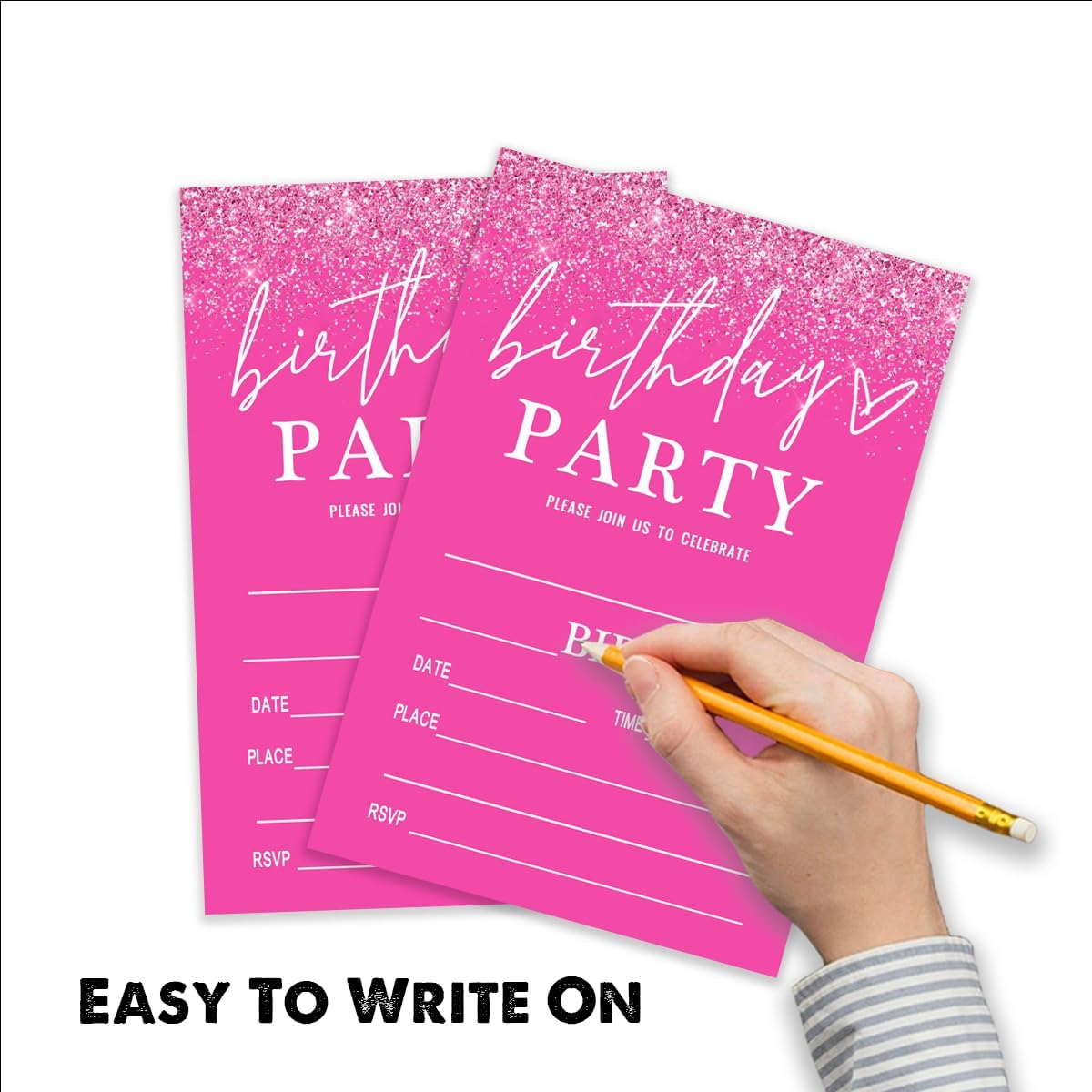 Pink Birthday Party Invitations for Girls