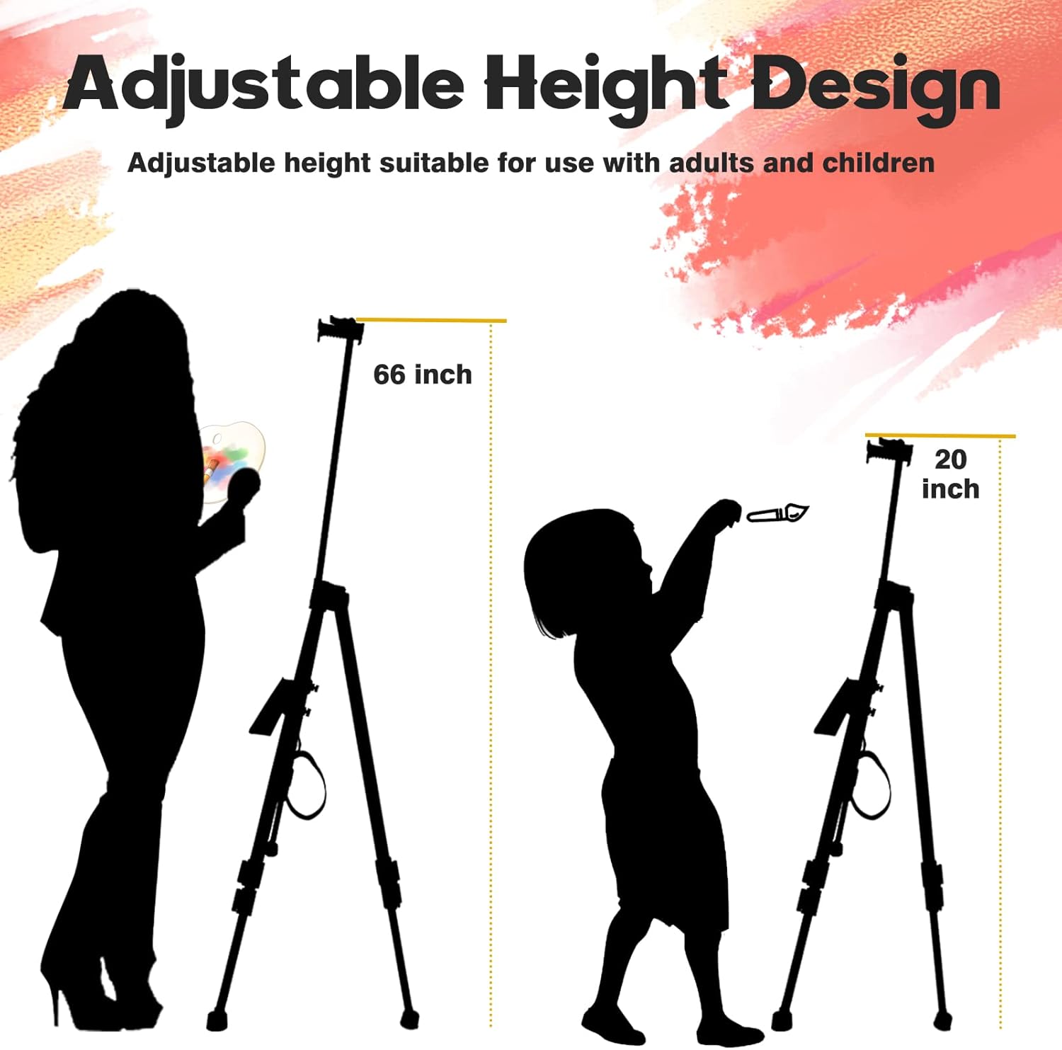 Qunclay 15 Pack Adjustable Height Metal Easel Stand with Portable Bag