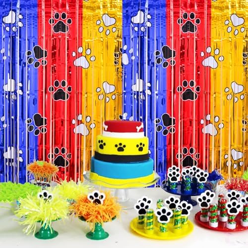 Paw Birthday Decorations 2 Pack Gold Red Blue