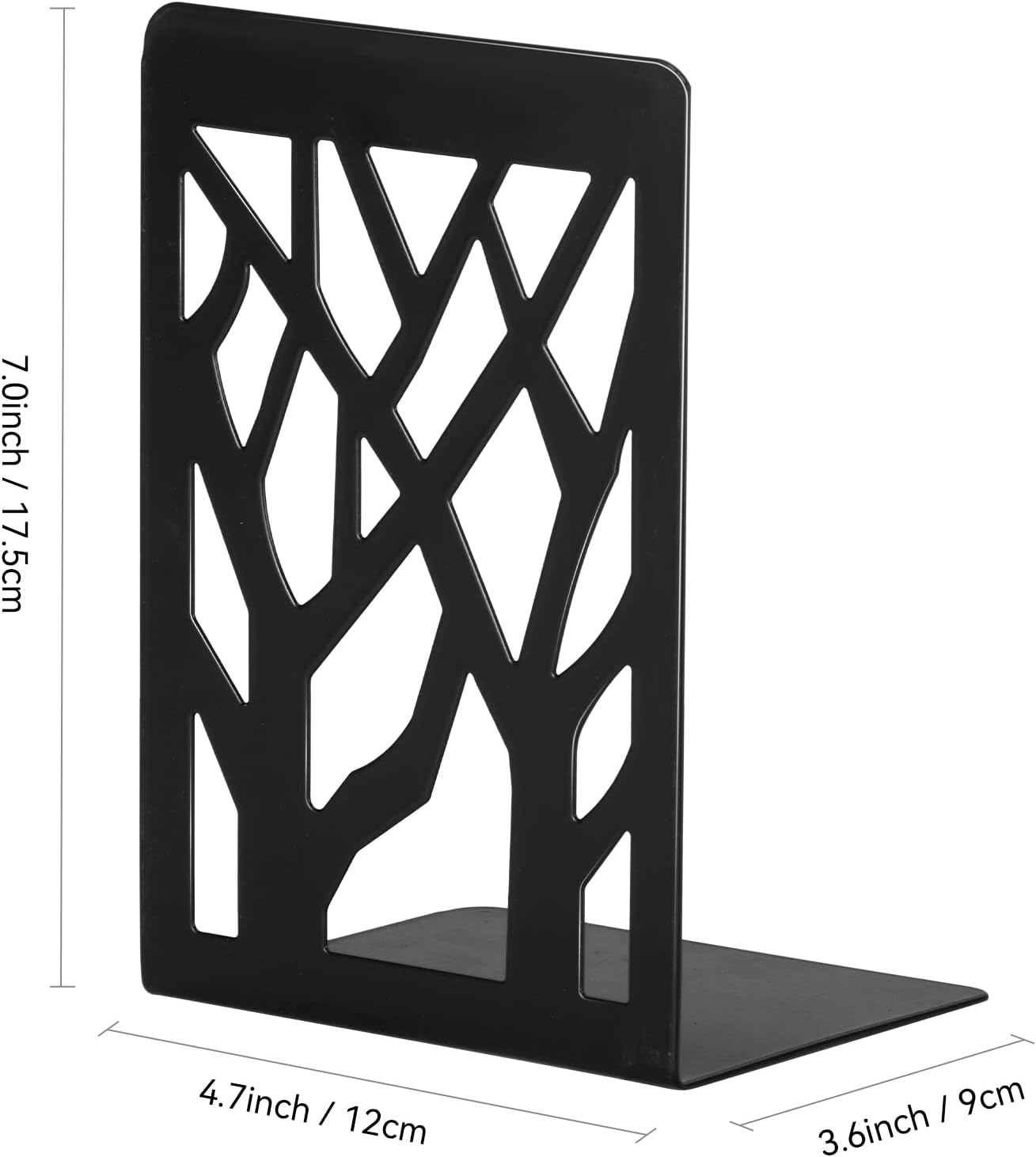 Heavy Duty Metal Bookends Black 1 Pair