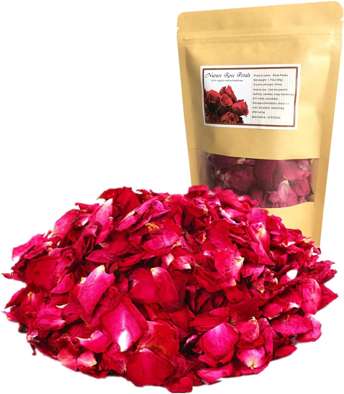 Dried Red Rose Petals 175oz for Bath Soap Crafts Wedding Confetti