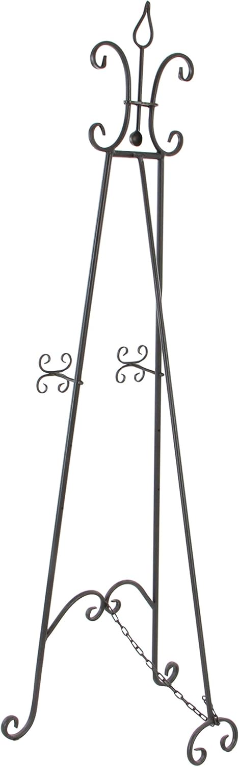 Deco 79 Black Metal Scroll Easel Display Stand