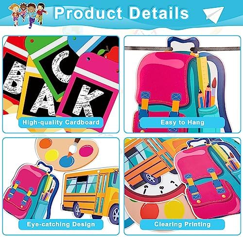 Welcome Back to School Banner with Hanging Ornaments