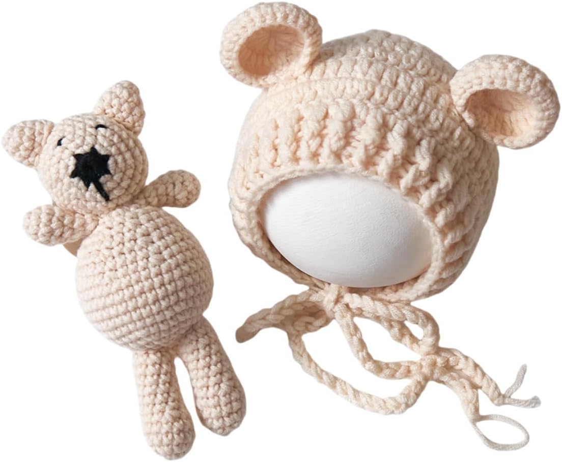 Zeroest Newborn Baby Boy Girl Photo Props Bear Hat Outfit Set