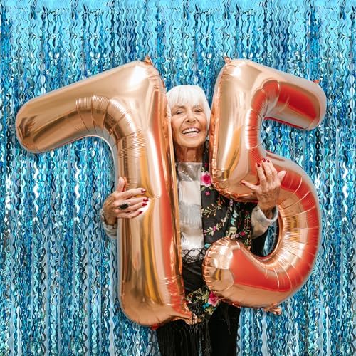 Blue Foil Fringe Curtain Party Backdrop