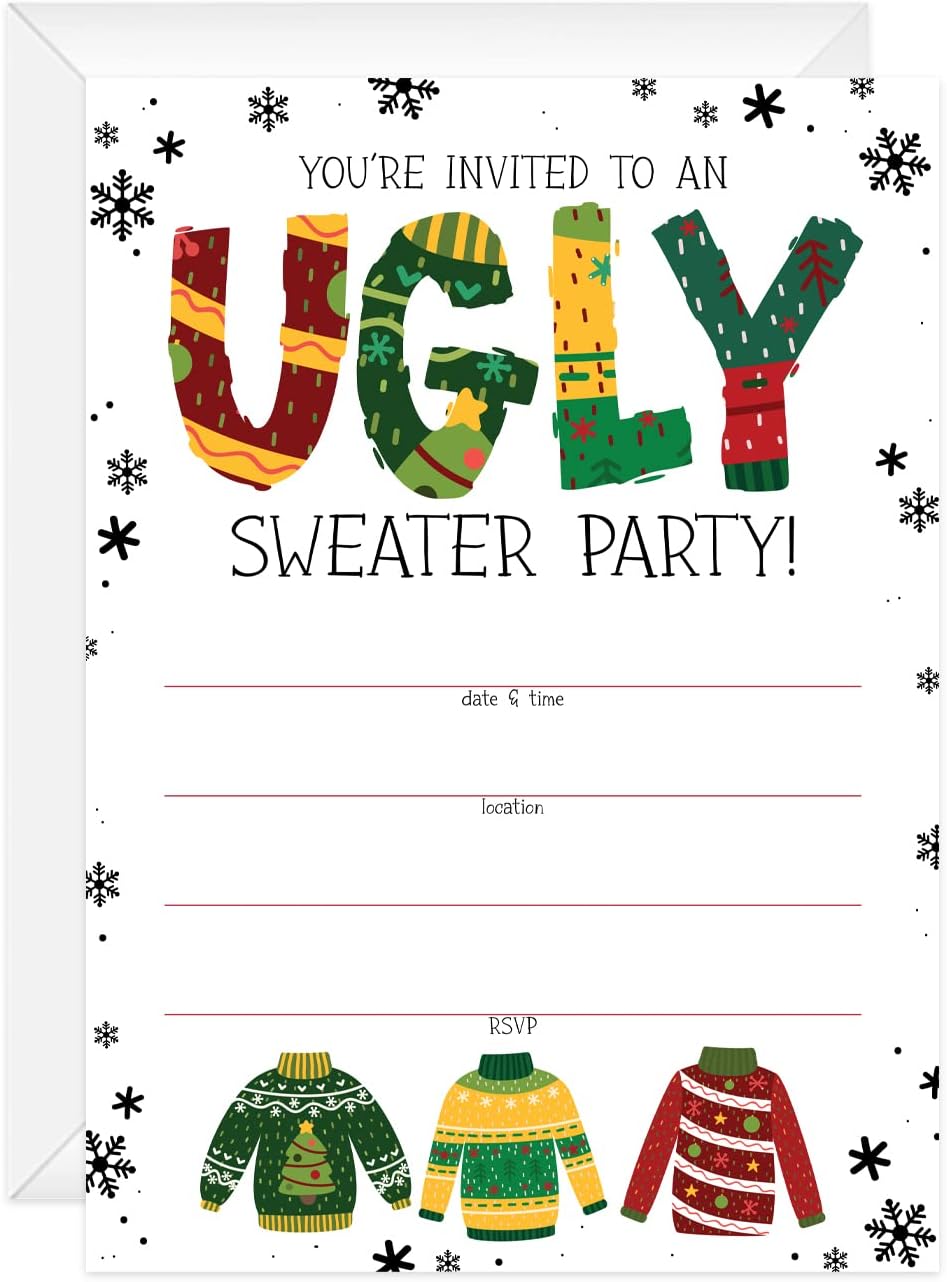 Canopy Street Ugly Sweater Party Invitations 5x7