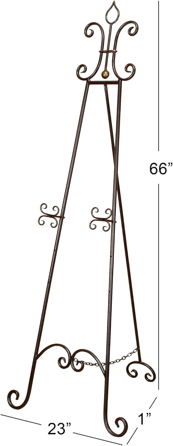 Deco 79 Black Metal Scroll Easel Display Stand