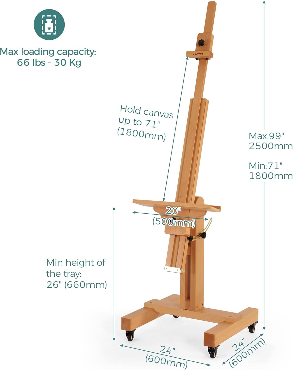 VISWIN Studio Heavy Duty Easel for Large Canvas