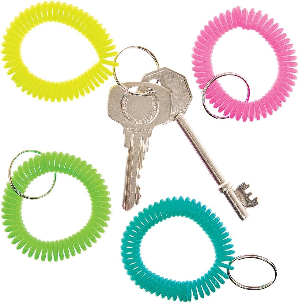 Baker Ross FN230 Spiral Keychains - 12-Pack for Kids