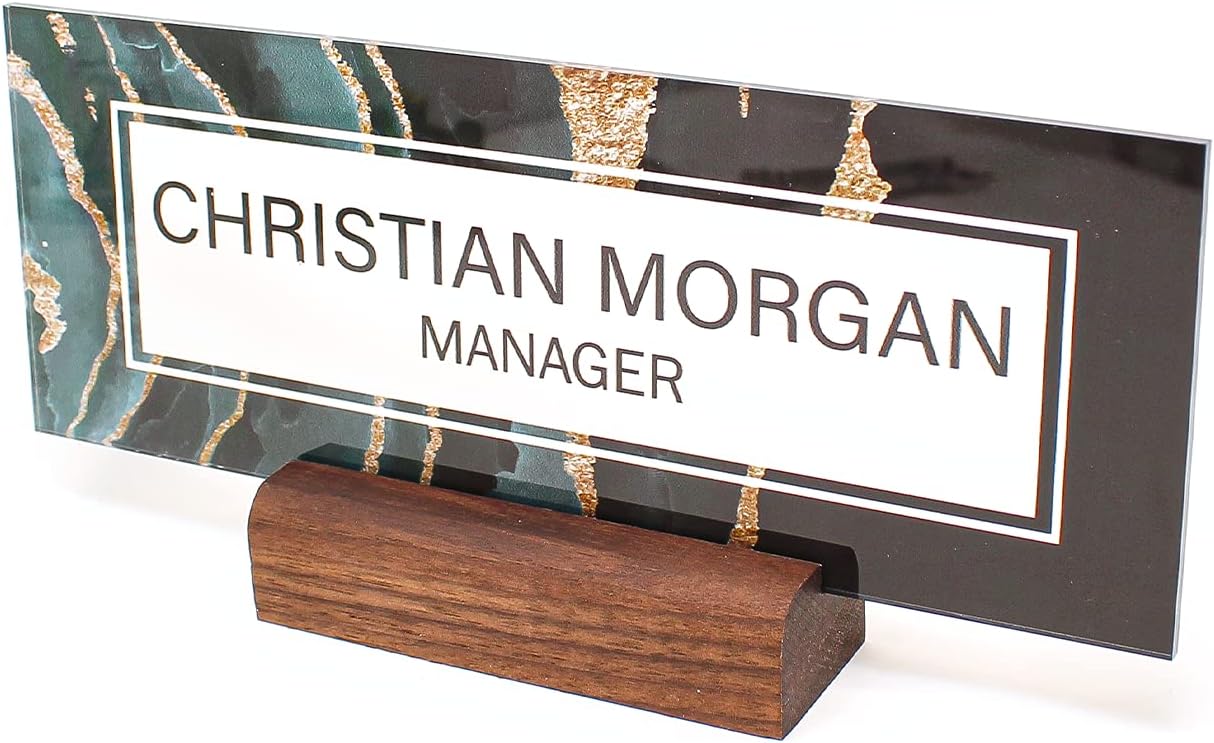 ARTSWAVE Acrylic Desk Name Plate Personalized Sign