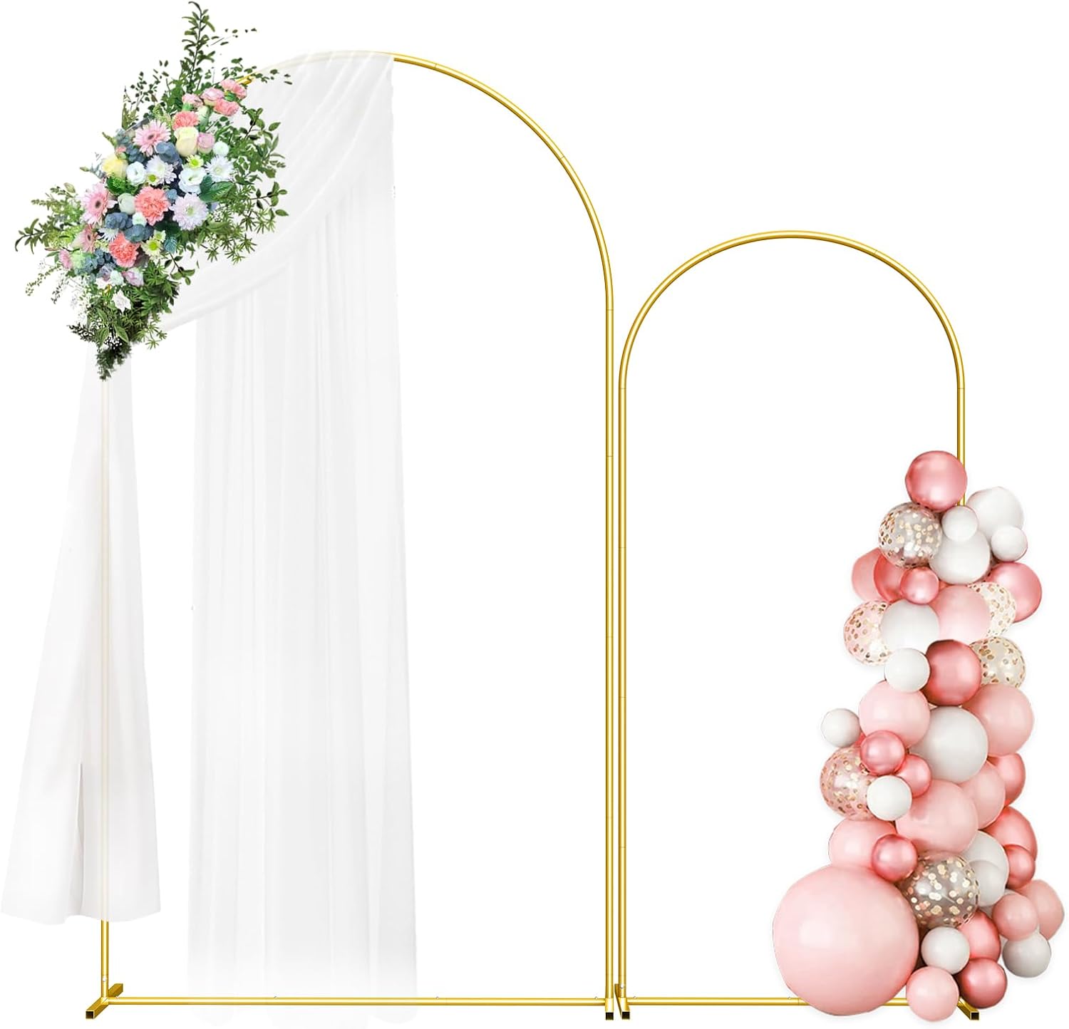 Gold Wedding Arch Backdrop Stand Set of 2