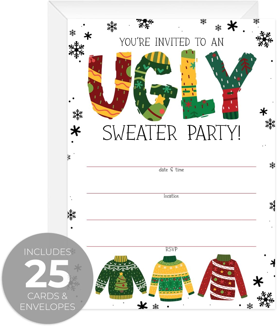Canopy Street Ugly Sweater Party Invitations 5x7