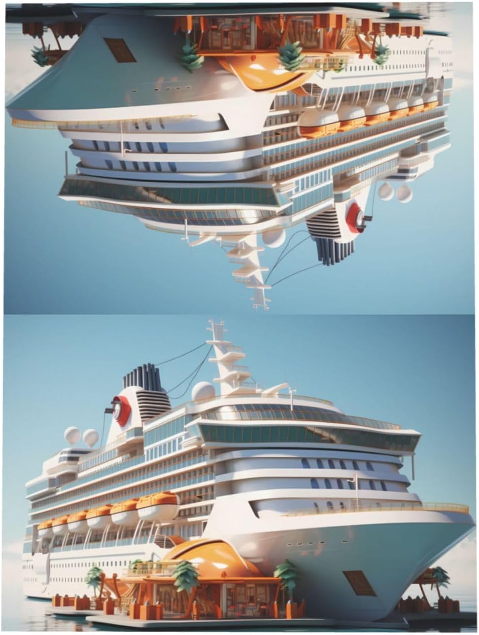 Pink Cruise Ship Greeting Card with Envelope